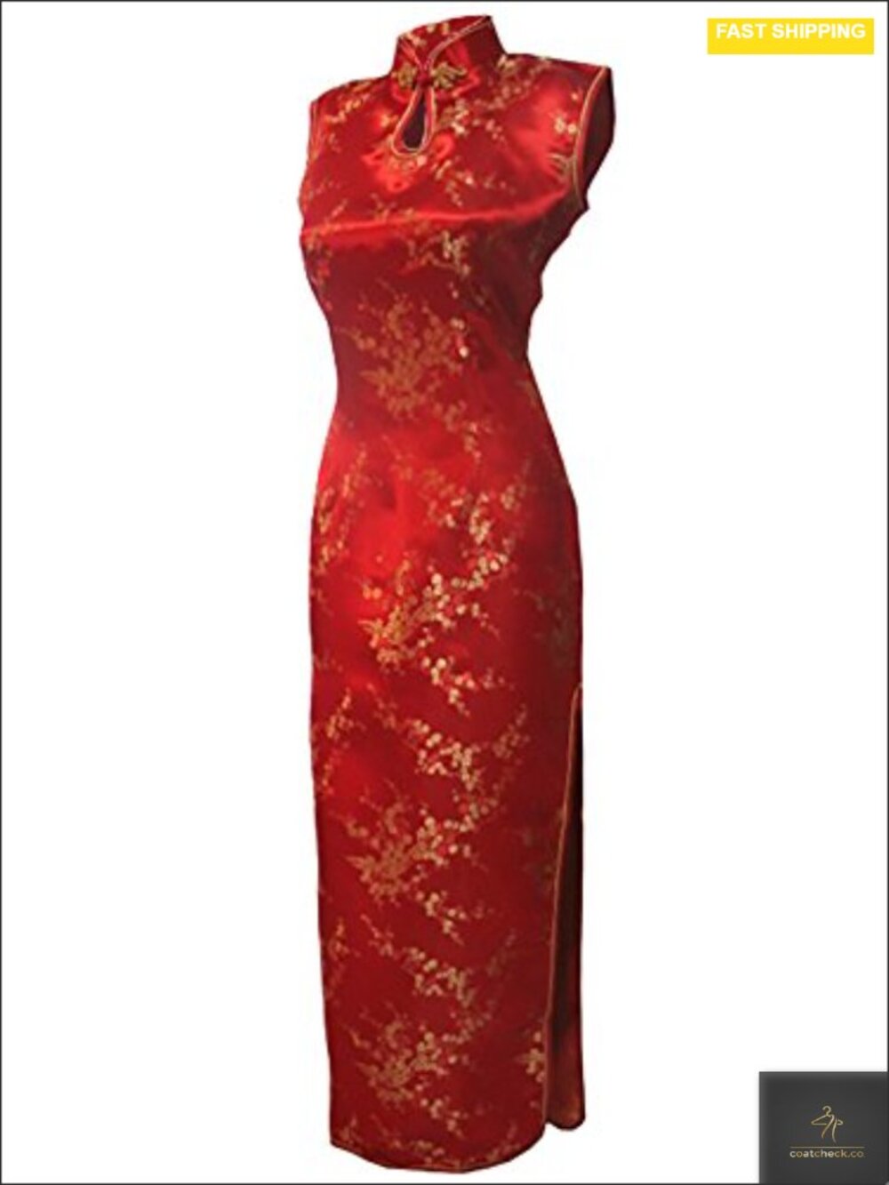Vintage Chinese Long Cheongsam Dress Sheath Mock Neck Satin Women's Qipao
